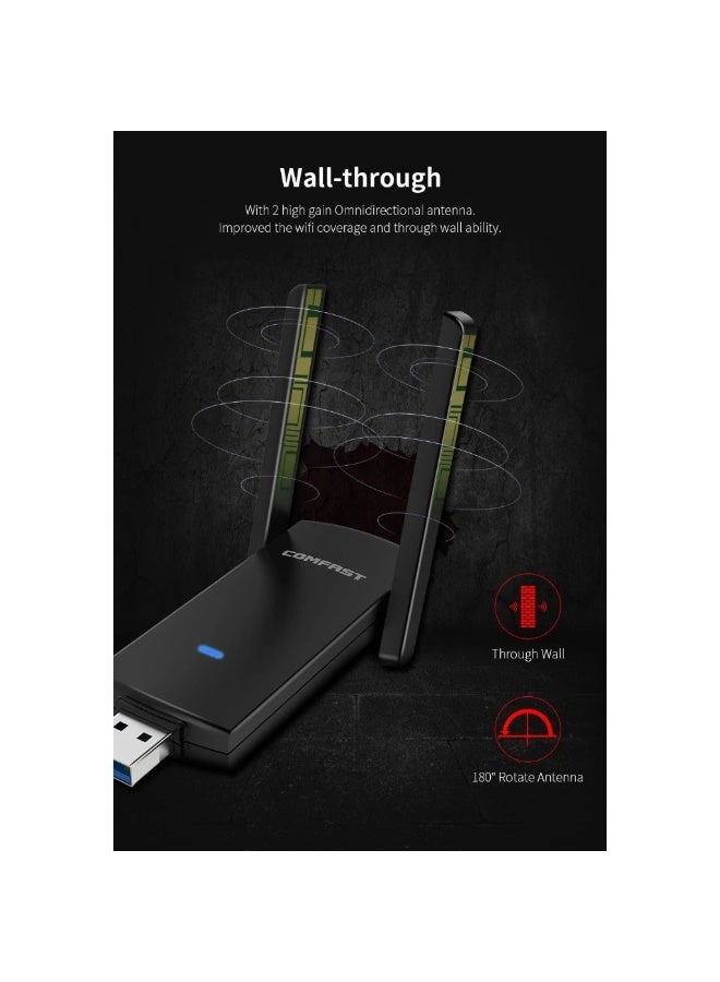 COMFAST CF-924AC 1300mbps WiFi Dual-Band Wireless Adapter USB3.0 2*2dBi External Antenna WiFi Receiver 5G Network - Image 2